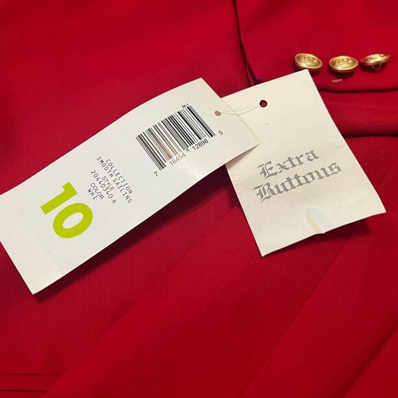 NEW Liz Claiborne Collection Vintage Red Smooth Sailing 3 Button Blazer 10 - Picture 5 of 9